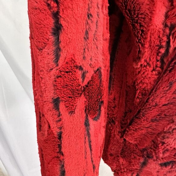 Liquid Dreams Art Faux Fur Red Jacket Reversible MEDIUM Kritter Klips - Picture 4 of 9